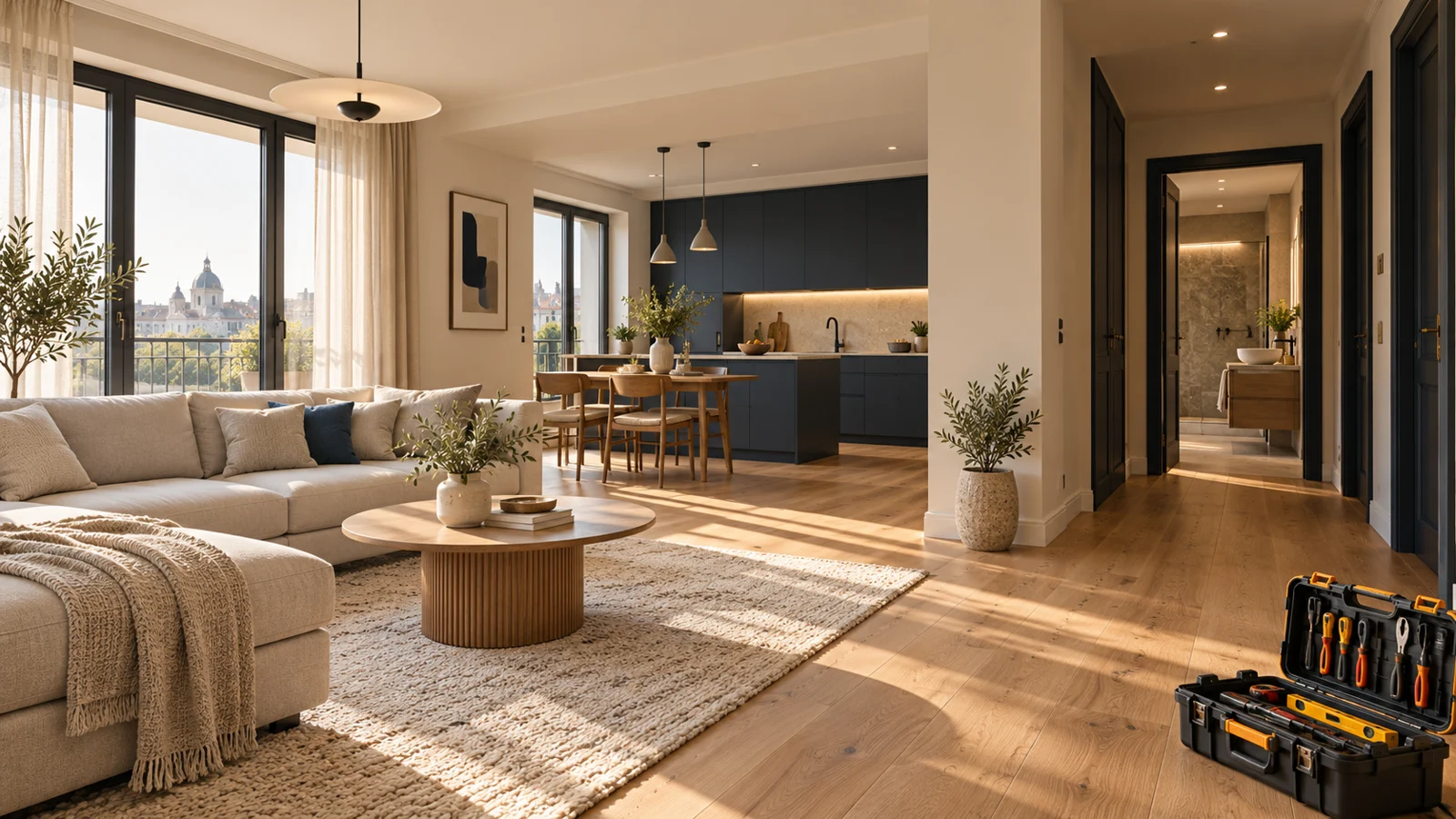 Interior renovat luminos, imagine de prezentare